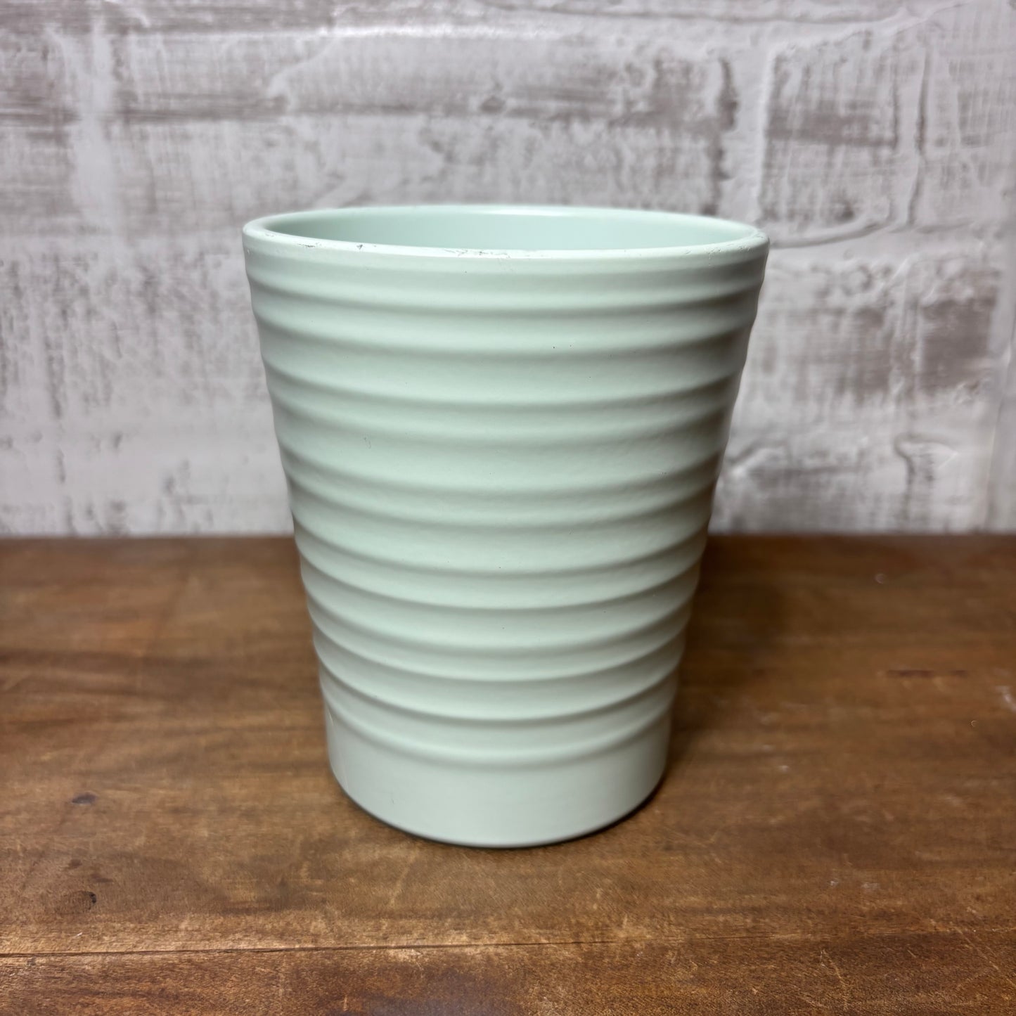 Mint Green Ribbed Made In Germany Pot