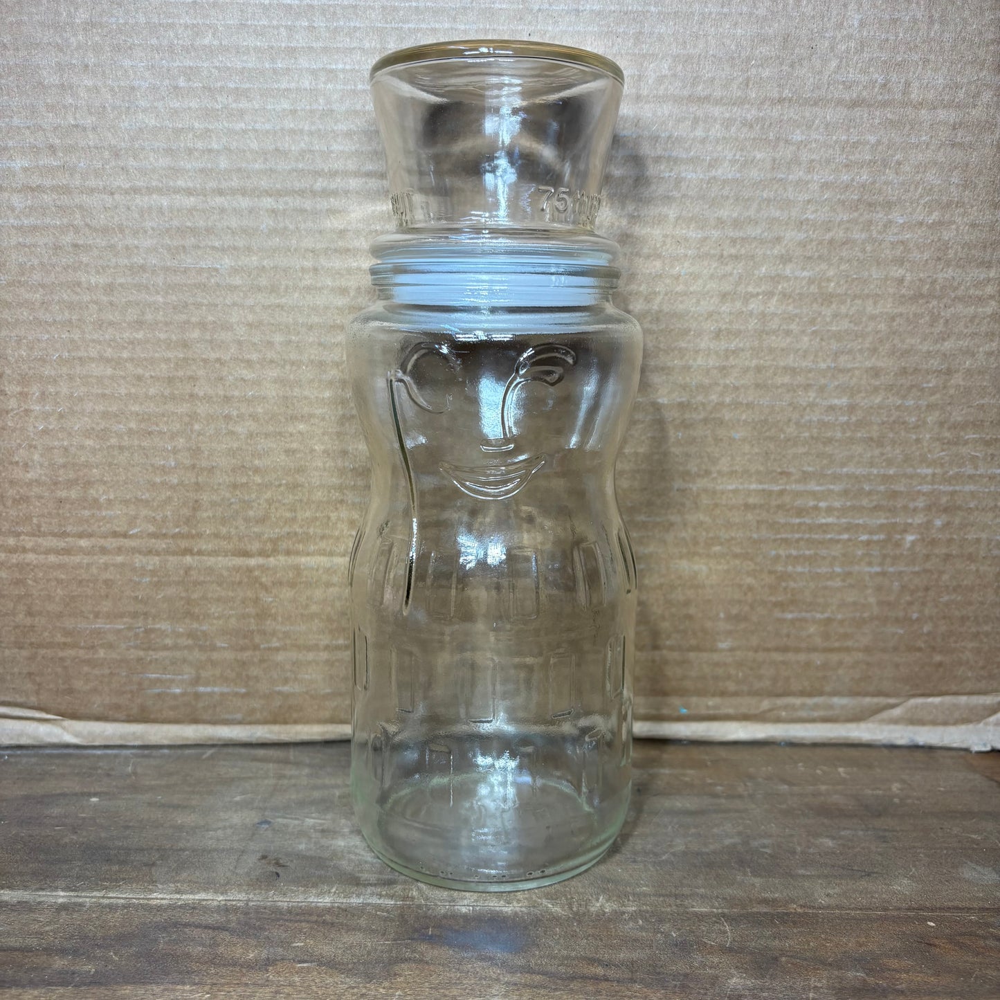 Vintage Mr. Peanut 75th Birthday Glass Canister Food Storage Container