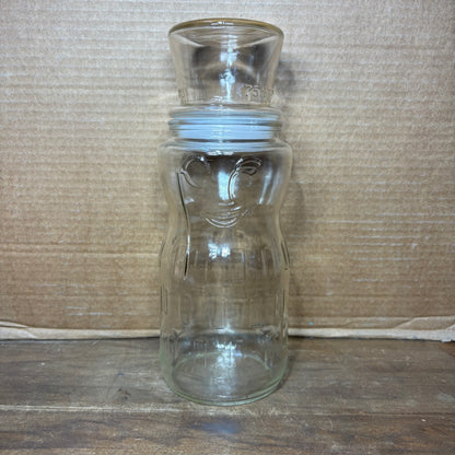 Vintage Mr. Peanut 75th Birthday Glass Canister Food Storage Container