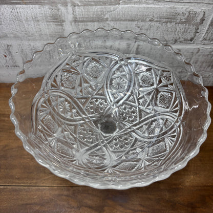 Vintage Higbee Glass Candy Dish/ Compote Bowl