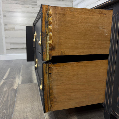 Low Antique Black Buffet