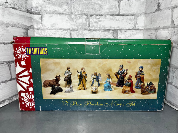 Traditions 12 Piece Porcelain Nativity Set