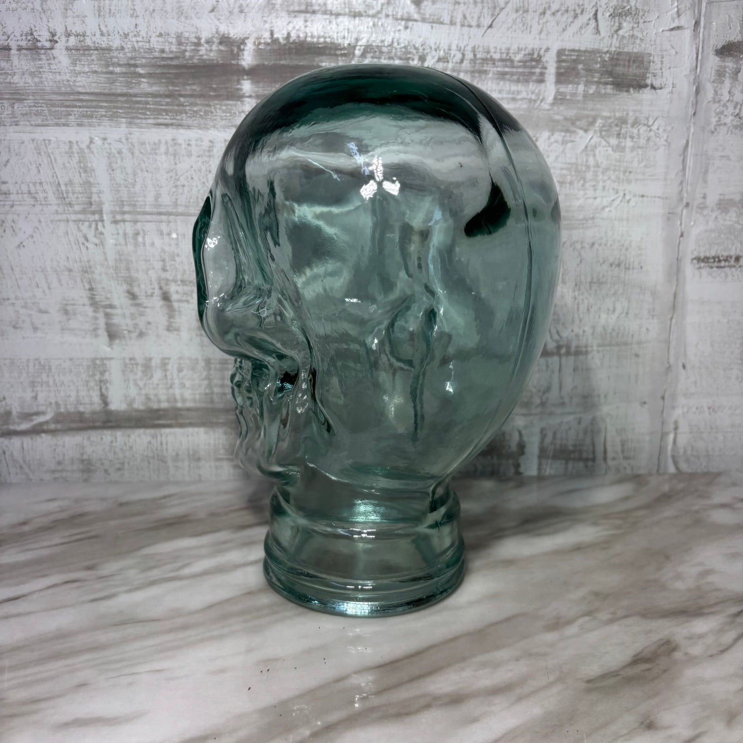 Clear Glass Skull Mannequin Head Display