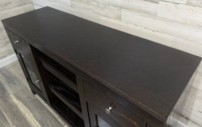Dark Wood TV Stand Buffet Cabinet