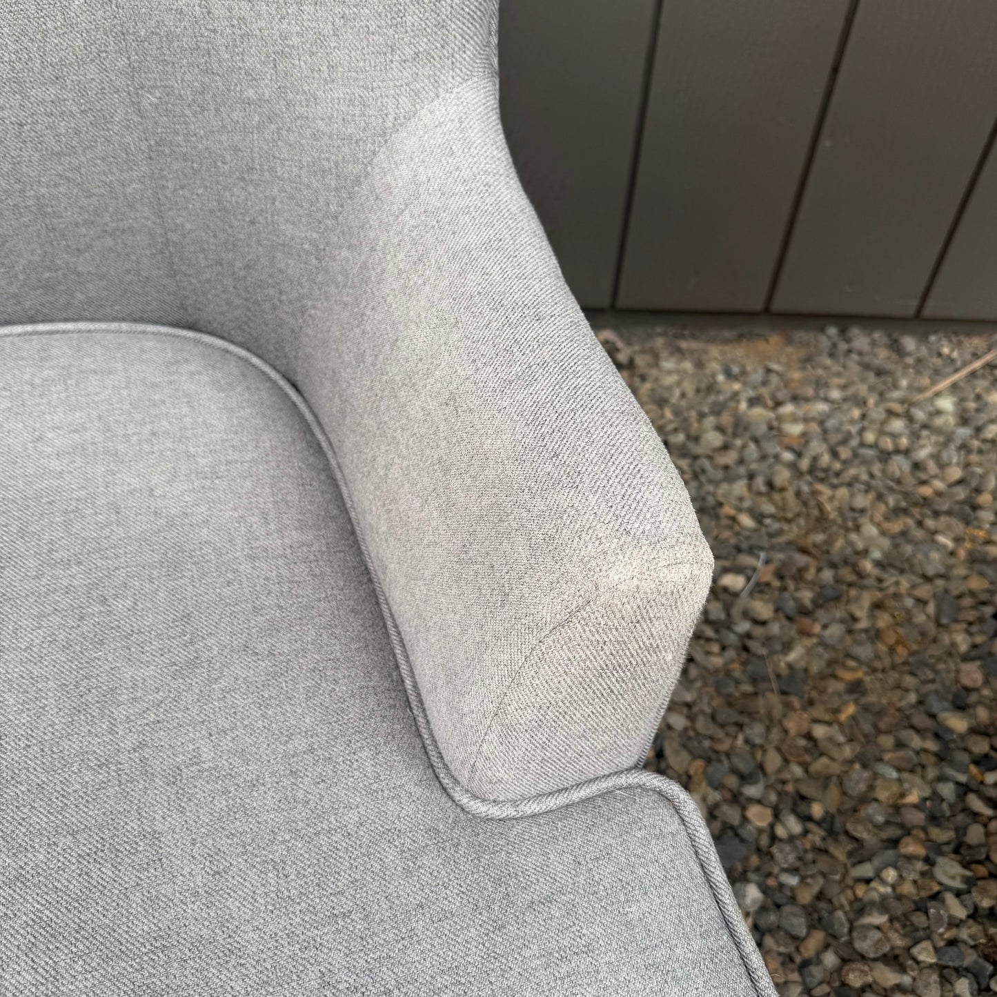 Set of 2 Modern Wingback Chairs Gray