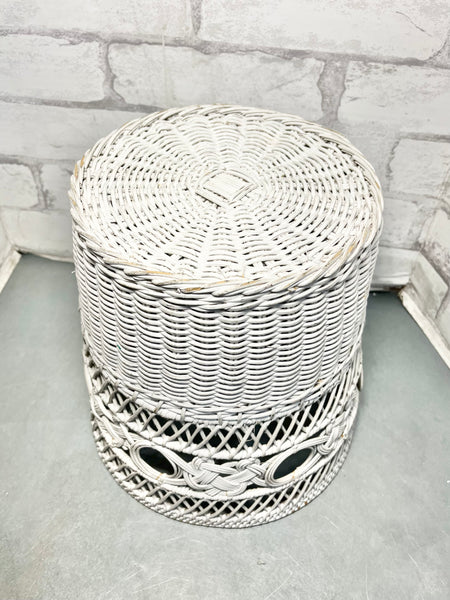 White Wicker Vintage Basket