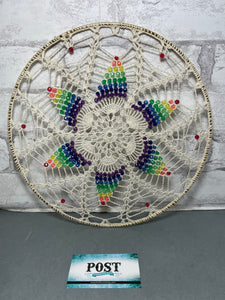 Rainbow Beaded Crochet Mandala