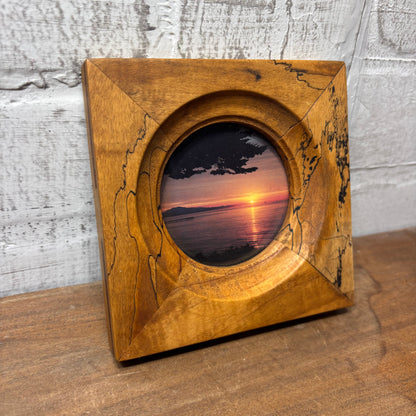 Rustic Vintage Wooden Circular Frame Picture Frame