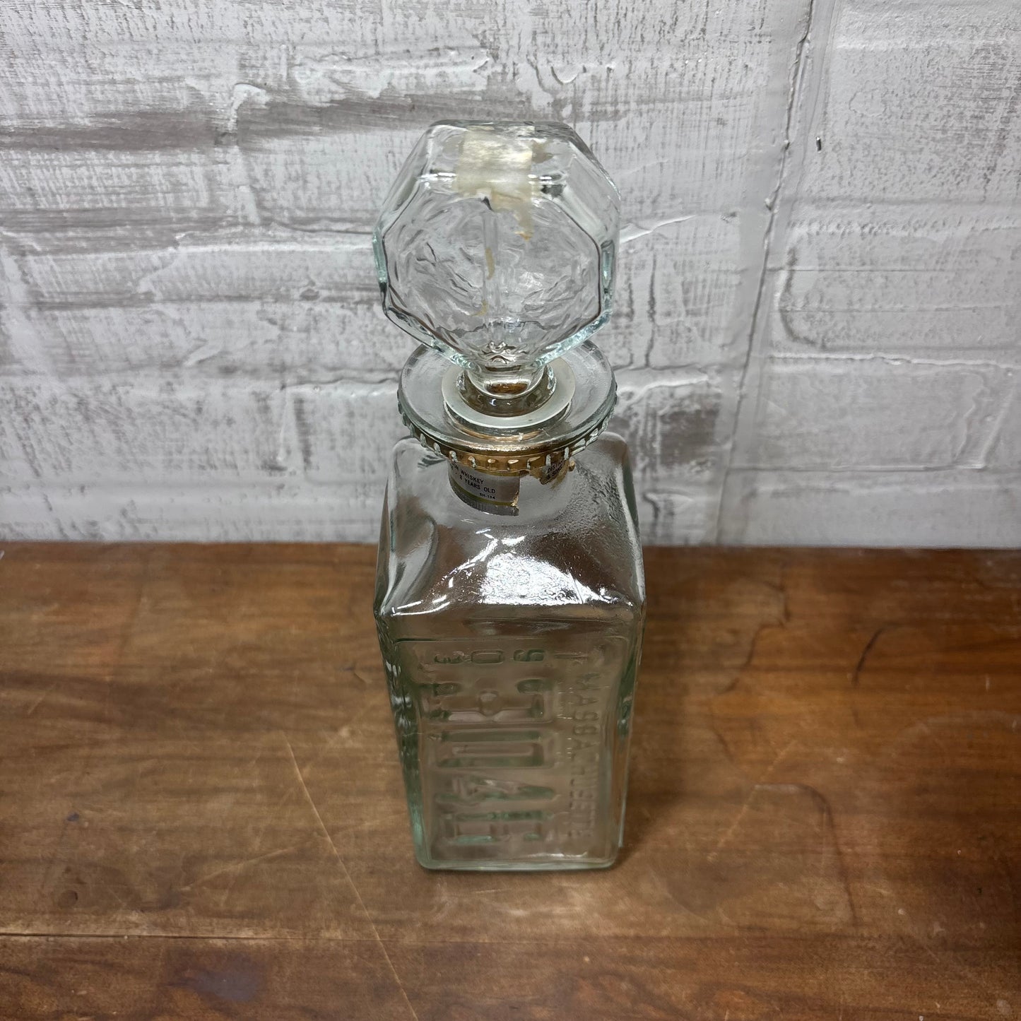 Vintage License Plate Whiskey Glass Decanter