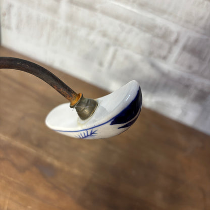 Antique Porcelain Blue And White Hooks Set Of 3