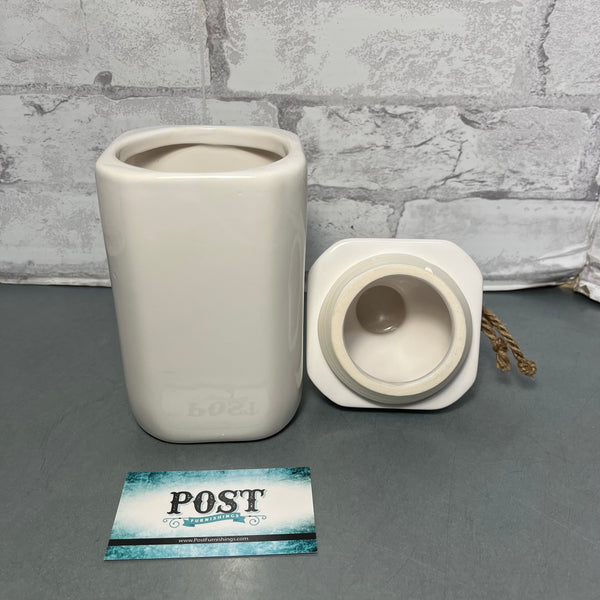 Ceramic White Milk Canister