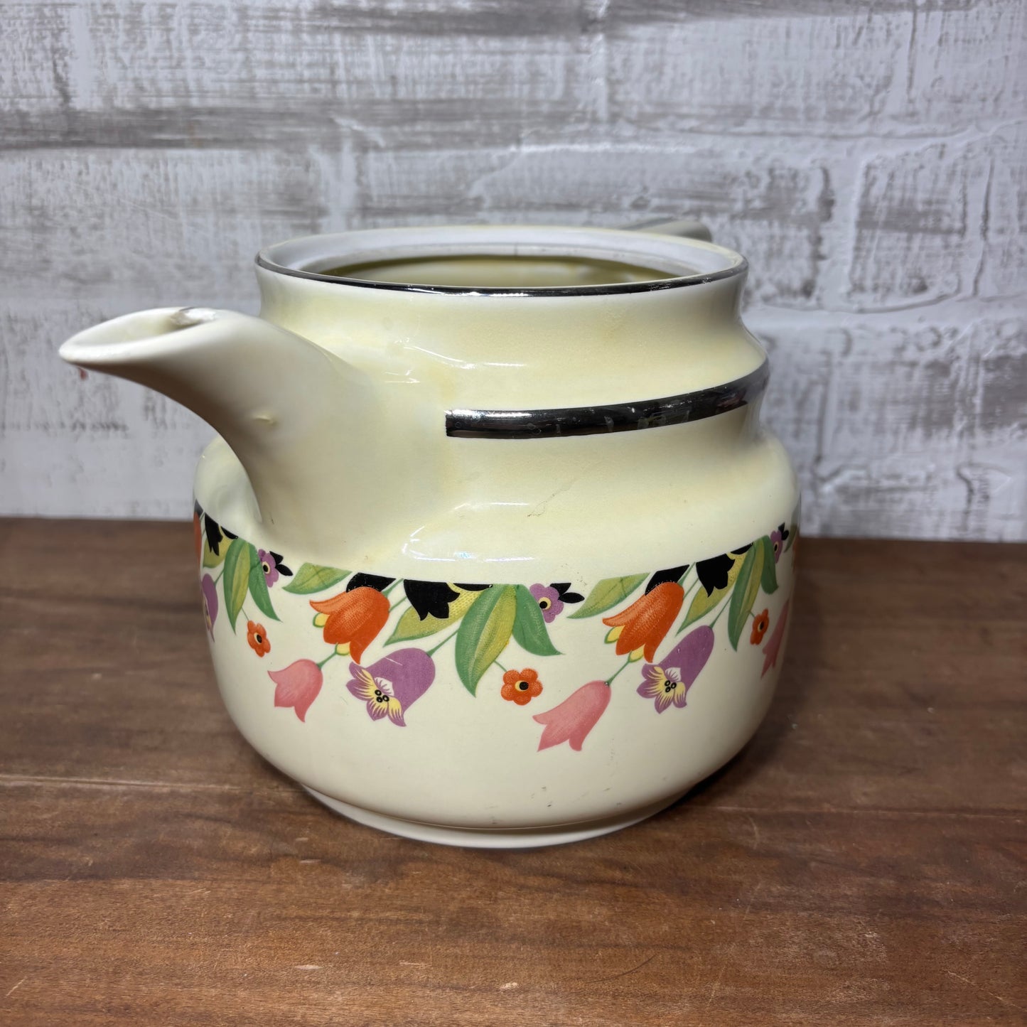 Antique Hall "Crocus" Meltdown Coffee Pot Planter Pot