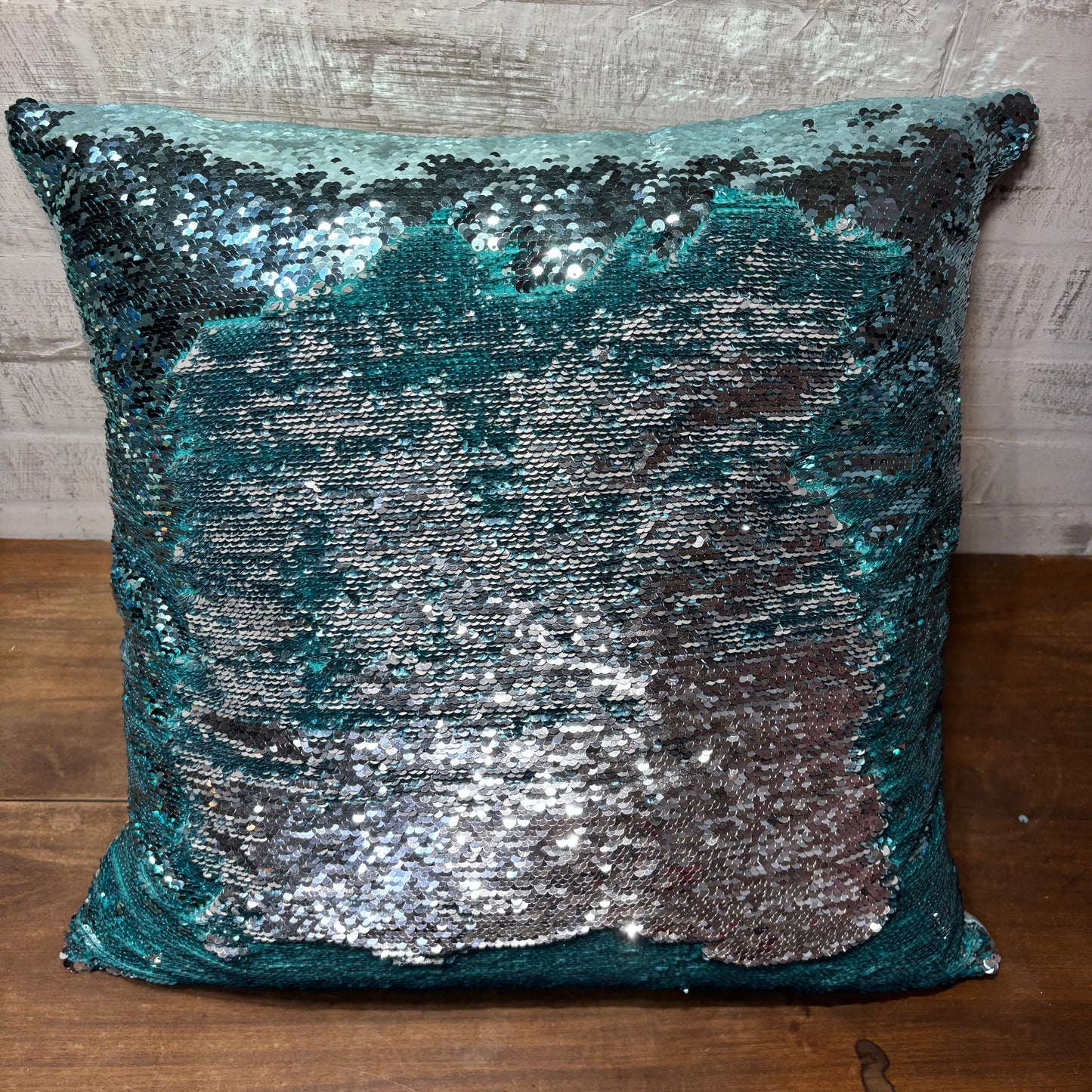 Pier 1 Blue Silver Sequence Throw Pillow