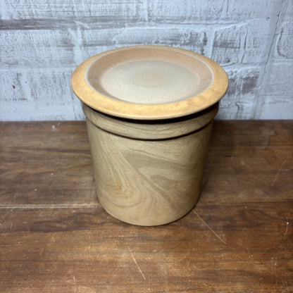 Vintage Stoneware Lidded Crock