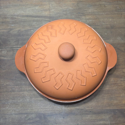 Vintage PIC Terracotta Clay Round Casserole Dish