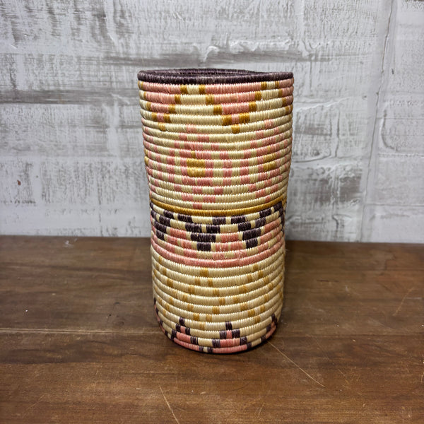 Colorful Geometric Woven Coil Basket