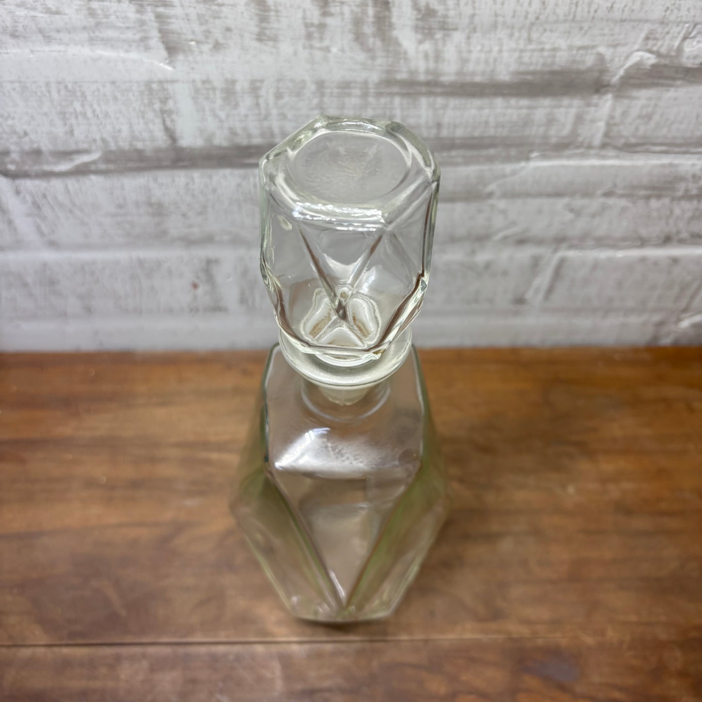 Vintage Diamond Shaped Glass Decanter