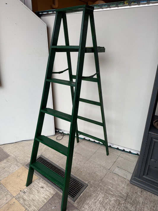 Vintage Green Wooden Ladder