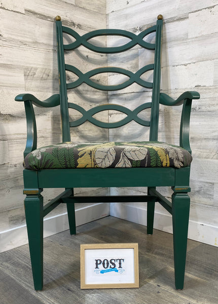 Green Antique Refinished Accent Chair