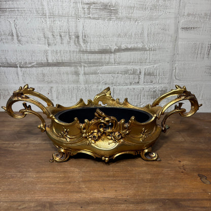 jardiniere plant pot Vintage Cast Metal Brass Jardiniere French Planter
