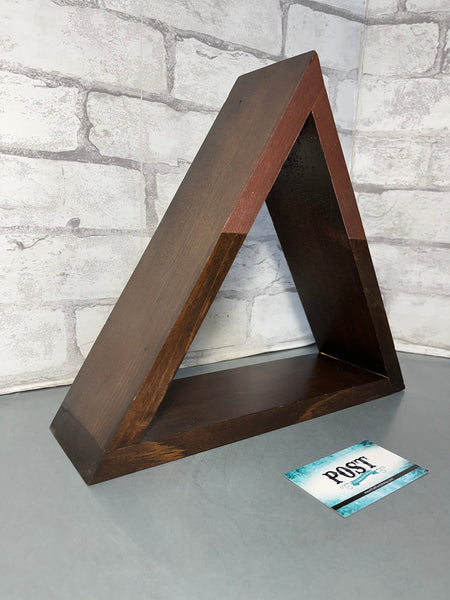 Wood Triangle Wall Shelf w/ Rose Gold Trim