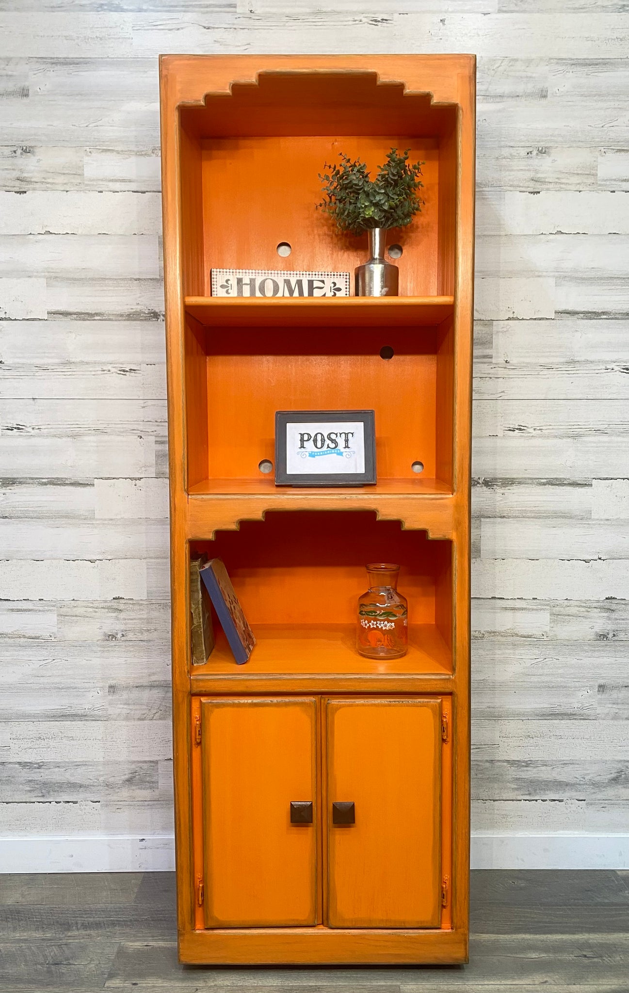 Rustic Orange Bookshelf