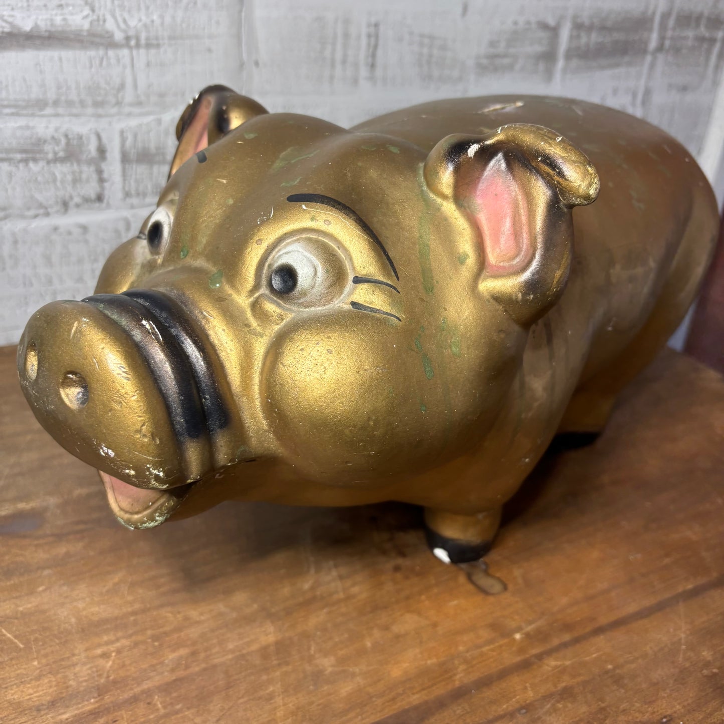 Mid Century Chalkware Starburst Piggy Bank A.N. Brooks