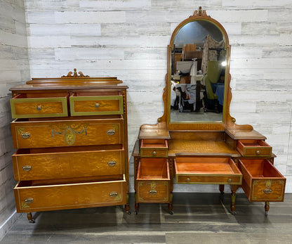 Antique Dresser & Vanity Desk Set
