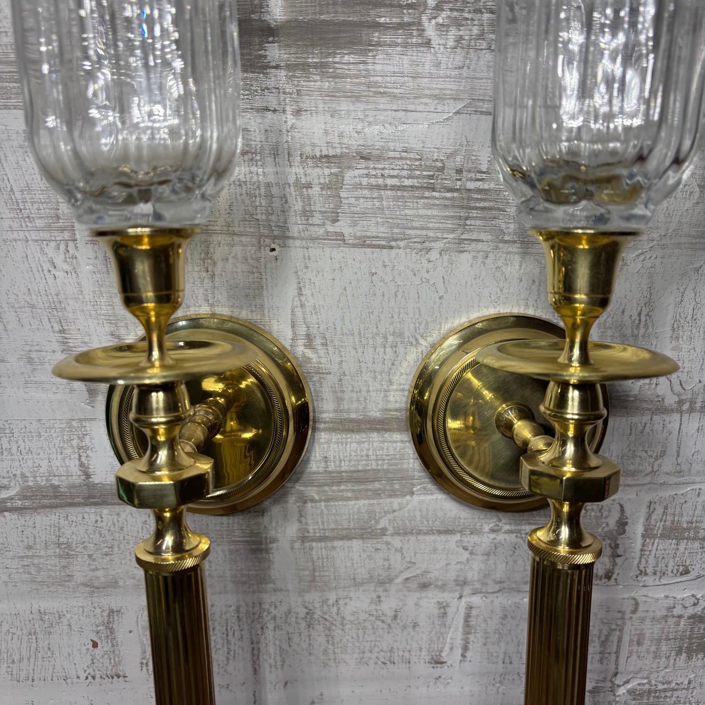 Vintage Brass Wall Sconce Candle Holders