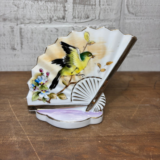 Vintage Porcelain Fan Shaped Decorative Holder