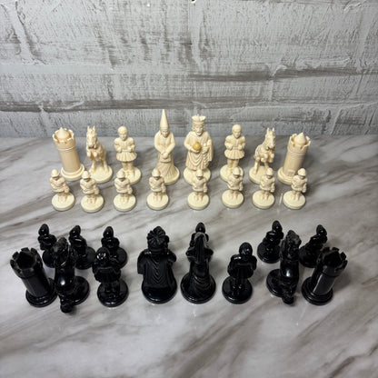 Vintage Historical Chess Set "King Arthur" Chessmen