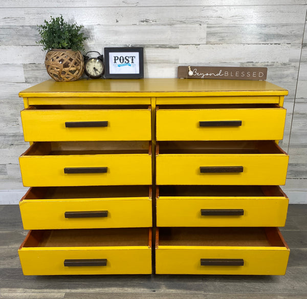 Yellow 8 Drawer Dresser