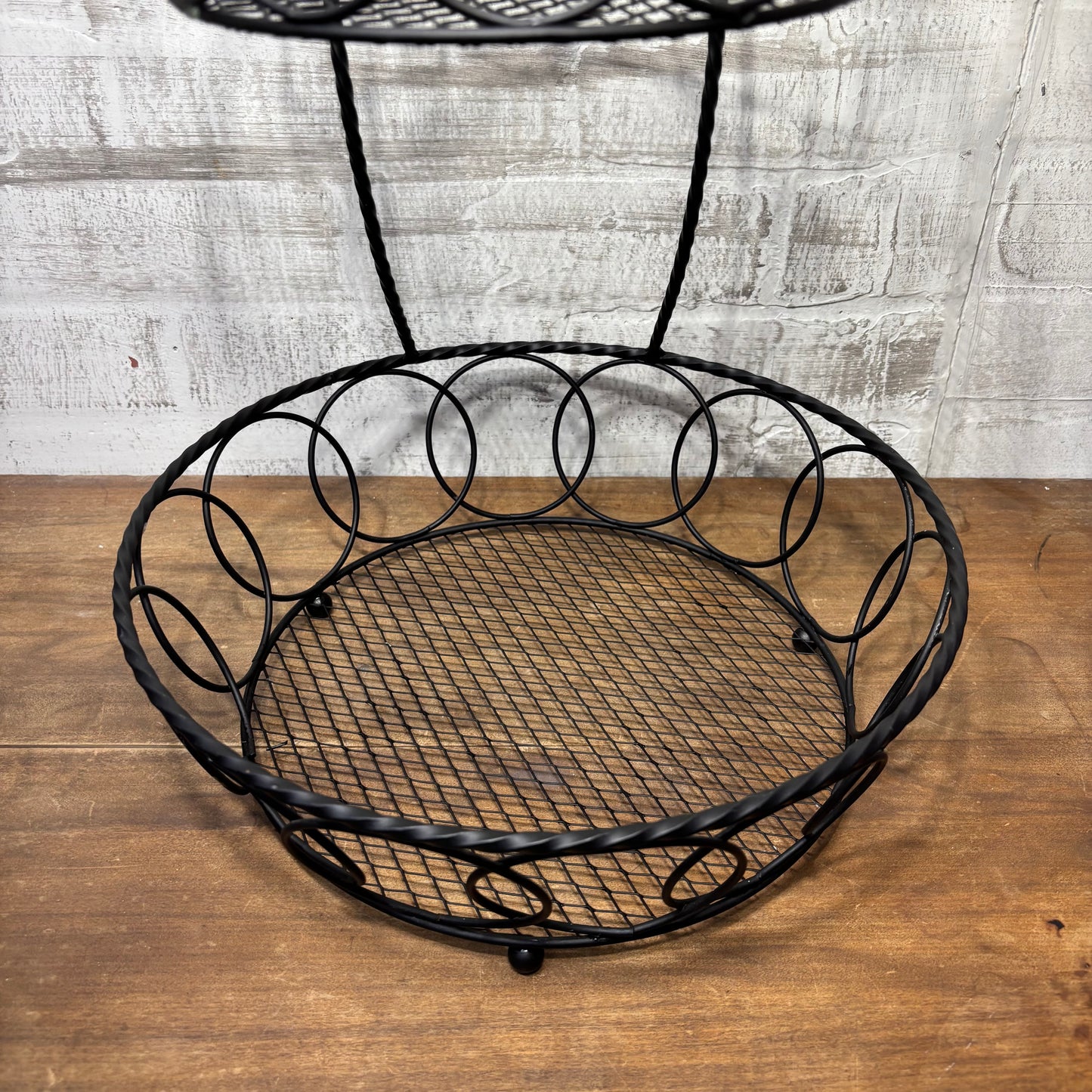 Metal Black Two Tier Fruit Basket