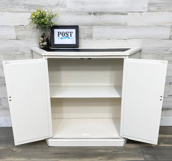 Entryway White Cabinet W/ Slate Top