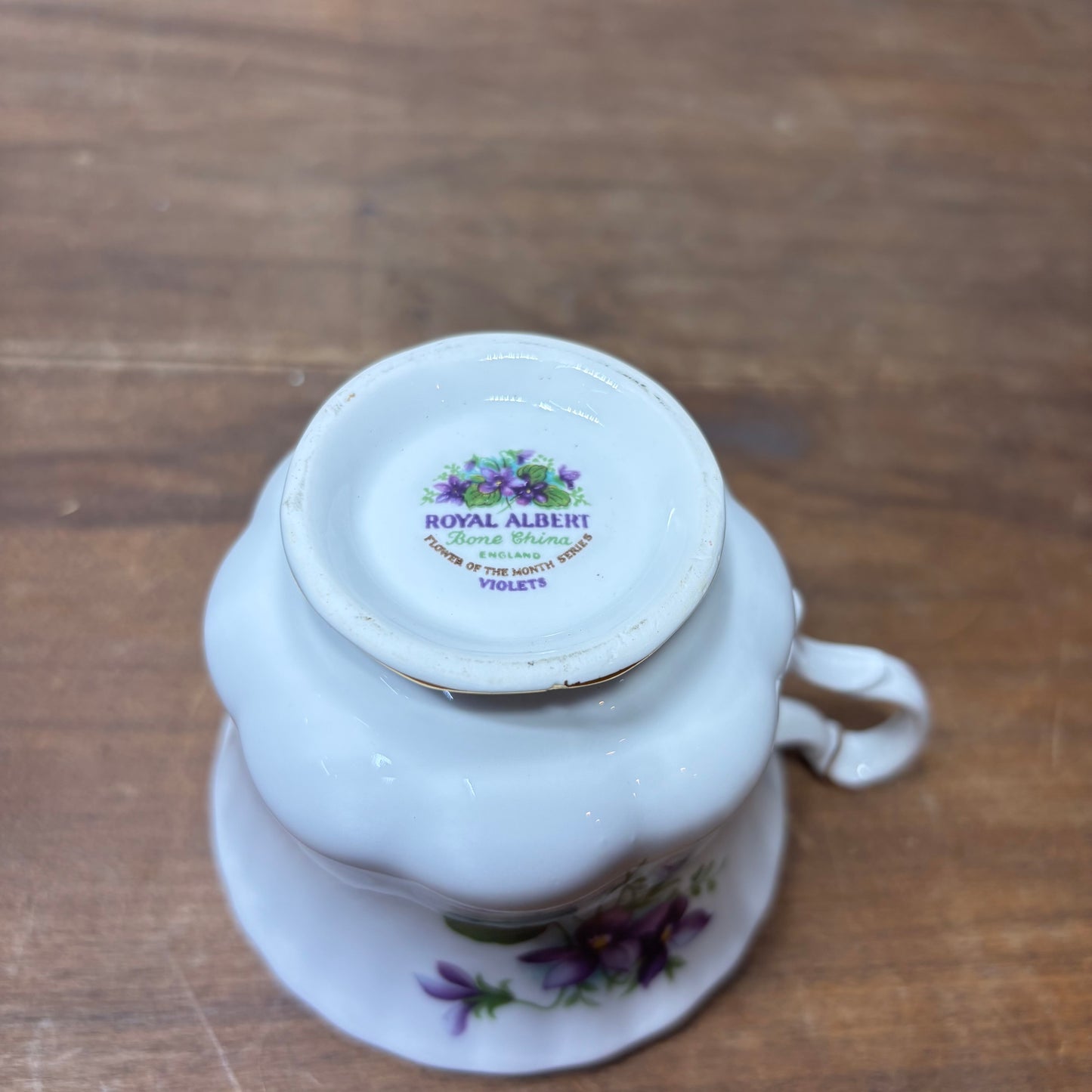 Vintage Royal Albert Tea Cup February Violet Table