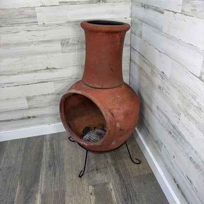 XL Clay Chiminea Fire Pit