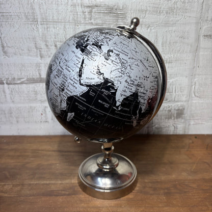 Black & Silver World Globe