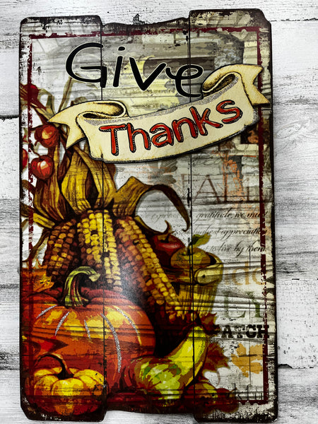 Give Thanks Hanging Sign