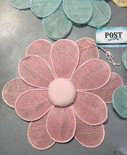 Burlap Flower Wall Decor Set