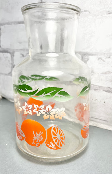 Anchor Hocking Orange Slice W/ Green Leafs Lemonade Glass