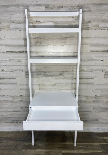 White Crate & Barrel Leaning Ladder Desk