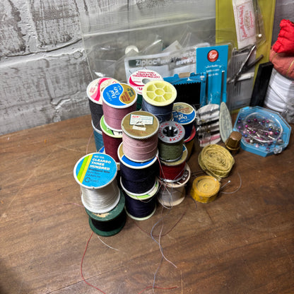 Vintage Thread Pins Buttons Bundle Lot
