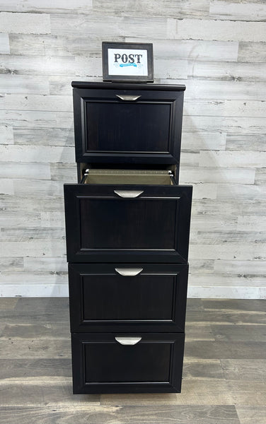 Black Locking File Cabinet