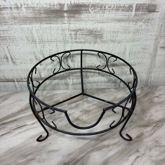 Black Metal Short Plant or Beverage Dispenser Stand