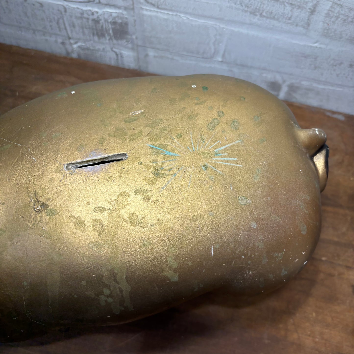 Mid Century Chalkware Starburst Piggy Bank A.N. Brooks