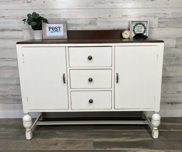 Antique White Buffet Cabinet