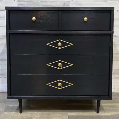Mid Century Black & Gold Dresser