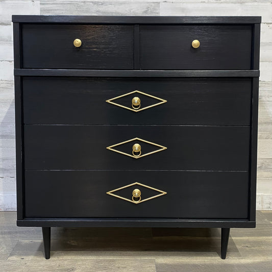 Mid Century Black & Gold Dresser
