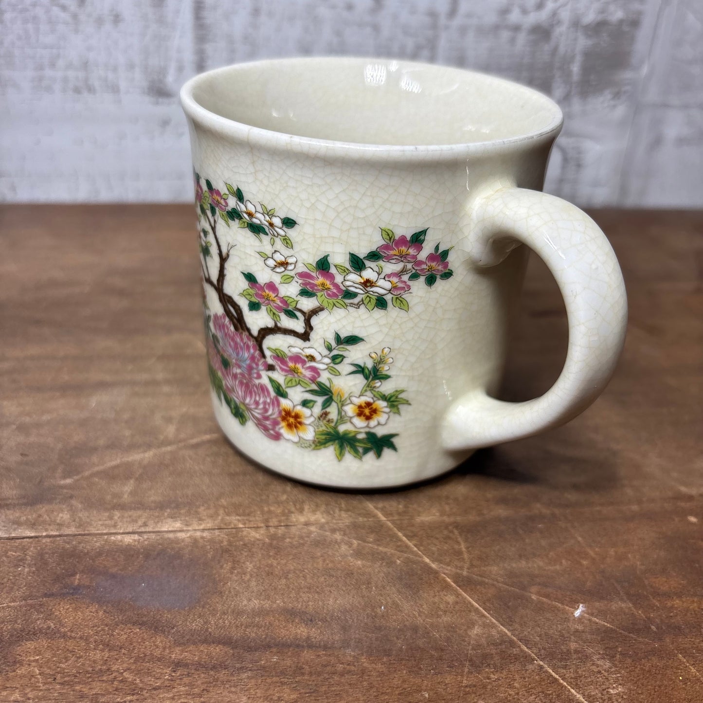 Vintage Satsuma Floral Bird Porcelain Mug