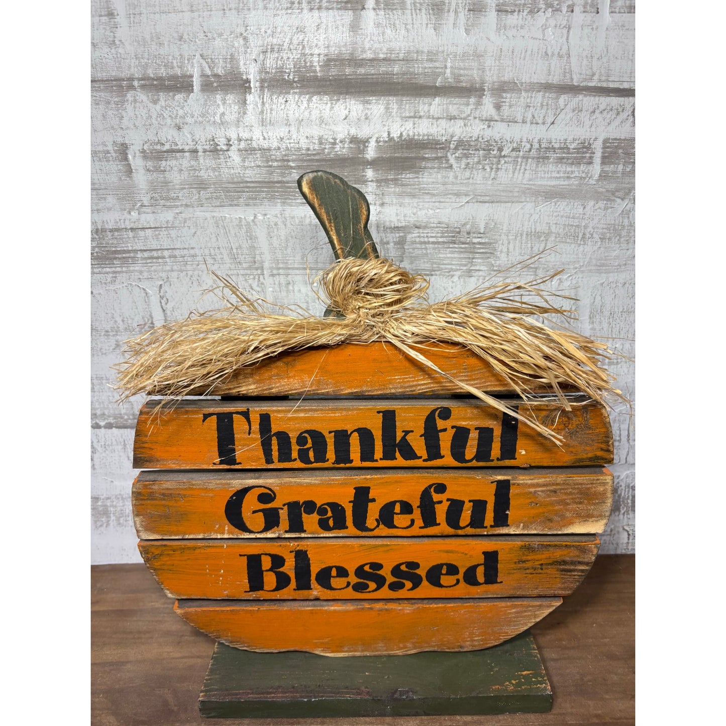 “Thankful, Grateful, Blessed” Pumpkin Decor